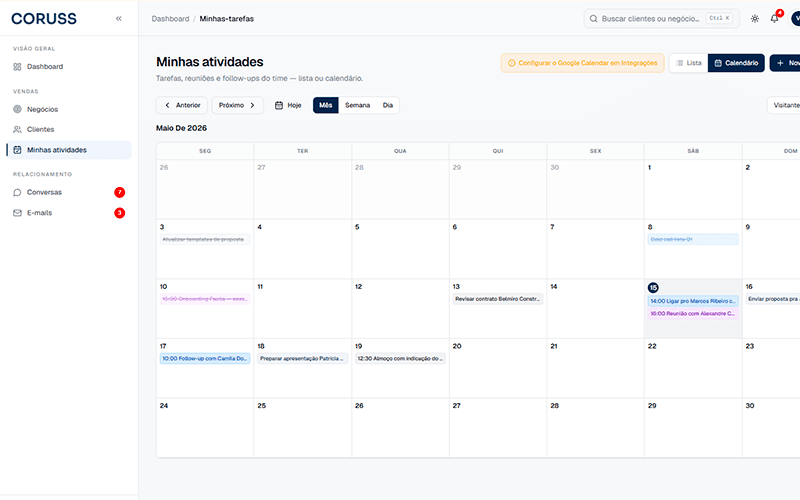 Calendário do Coruss